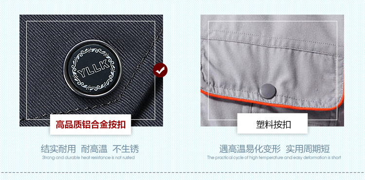 夏季滌棉細斜短袖工作服FY09