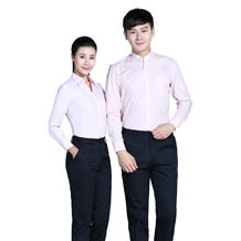 時(shí)尚淺粉翻領(lǐng)長袖襯衫ZL0016